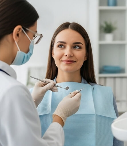 Women getting tooth pain treatment - Emergency dentist Hitchin